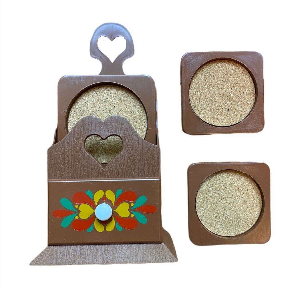 J.S.N.Y Made in Hong Kong 8ct Plastic Coasters with Plastic Holder